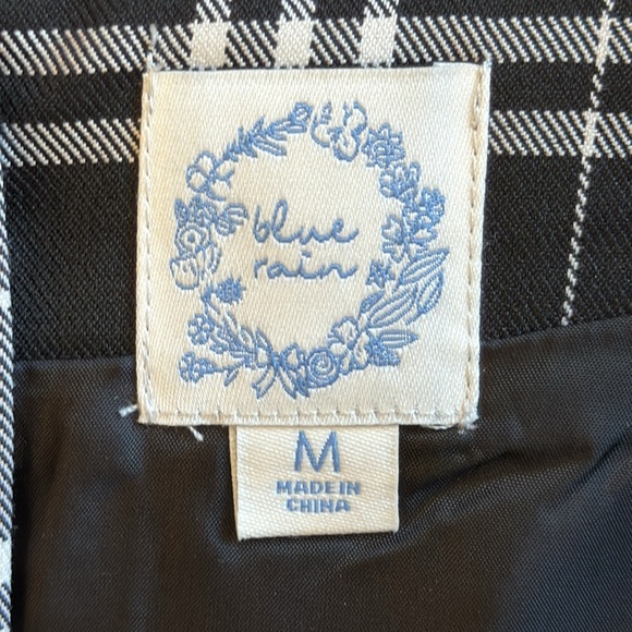 Mini Skirt Plaid Black/White Lined Academia Schoolgirl Ivy League Medium/29W - Picture 2 of 12